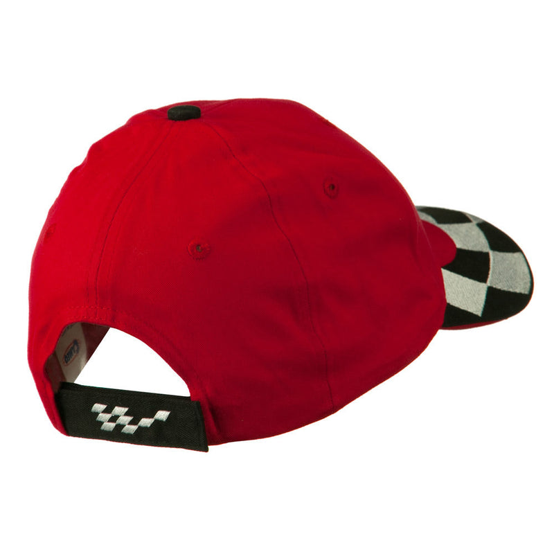 Brushed Cotton Embroidered Checker Logo Cap