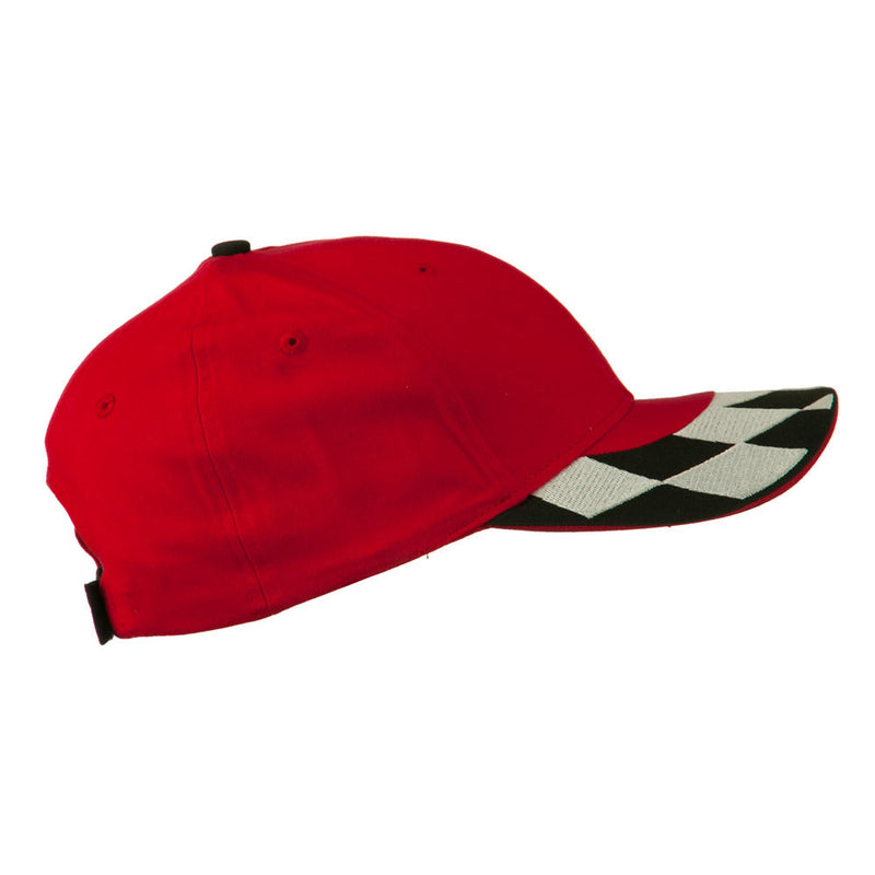 Brushed Cotton Embroidered Checker Logo Cap