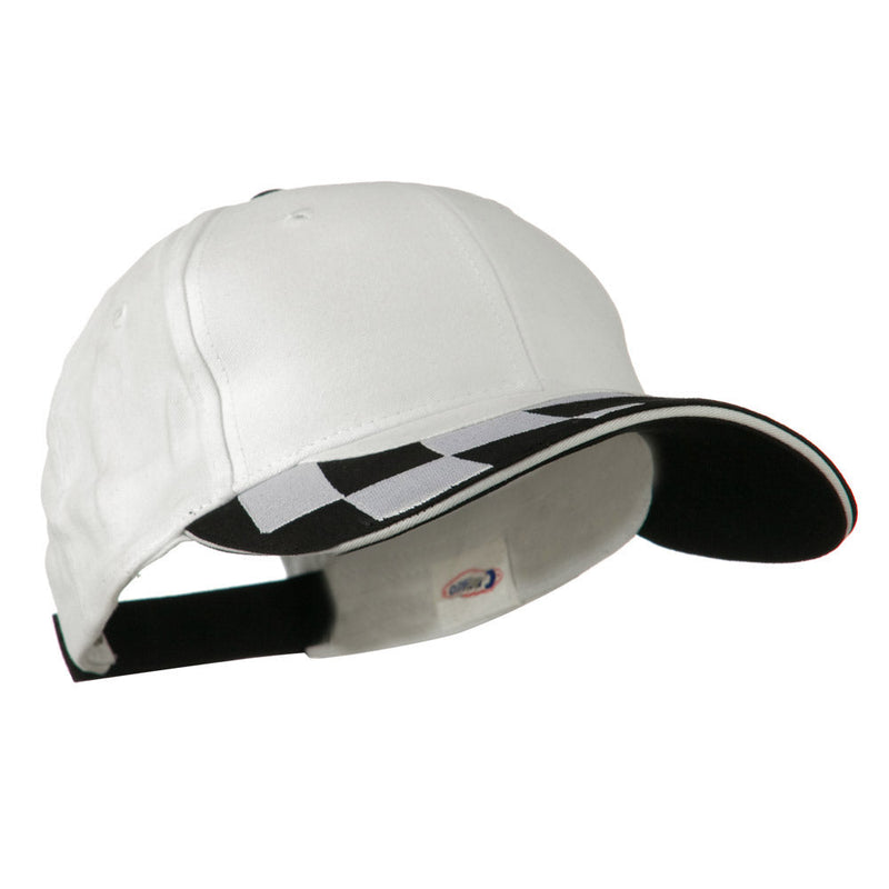 Brushed Cotton Embroidered Checker Logo Cap