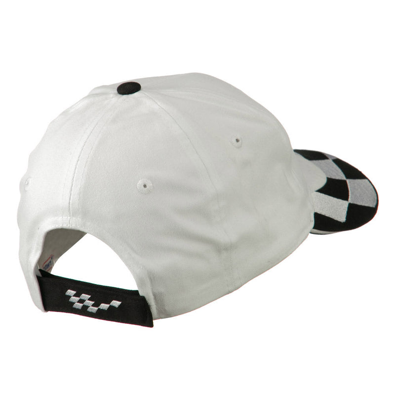 Brushed Cotton Embroidered Checker Logo Cap