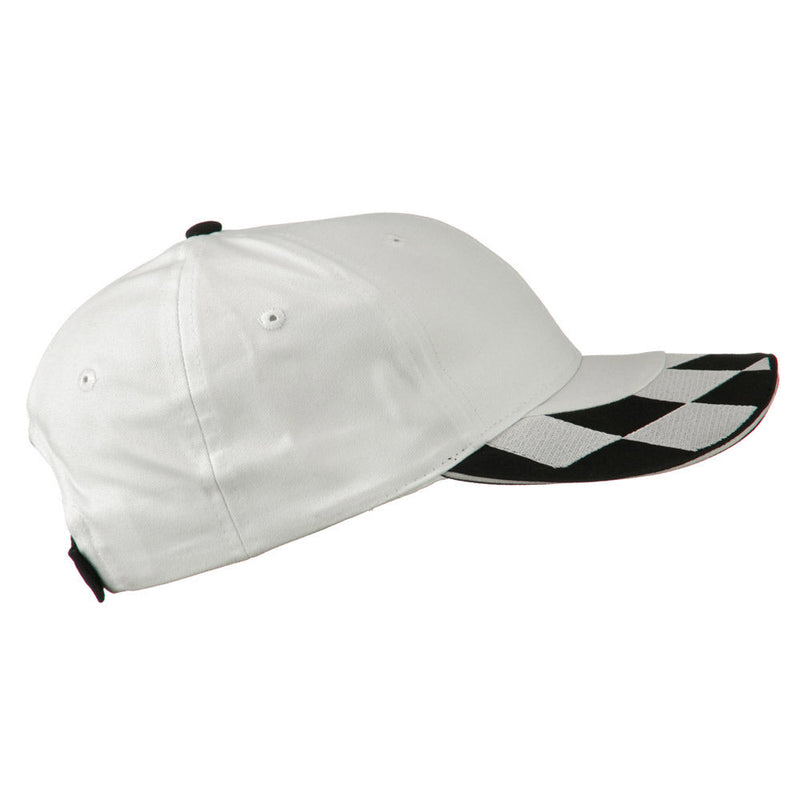 Brushed Cotton Embroidered Checker Logo Cap