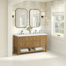 James Martin Breckenridge 60" Double Bathroom Vanity, Light Natural Oak