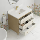 James Martin Celeste 36" Single Bathroom Vanity, Sunwashed Oak with Embossed Shagreen Drawer Fronts