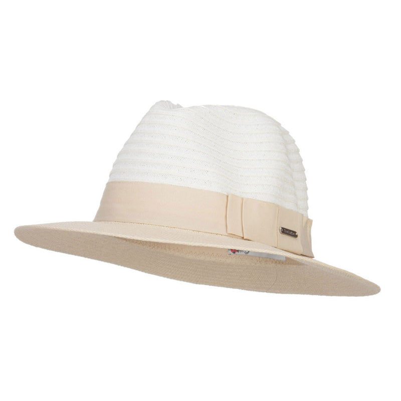 Color Block Panama Hat with Band
