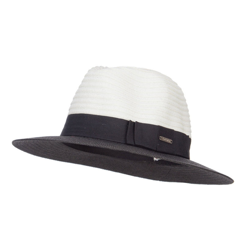 Color Block Panama Hat with Band