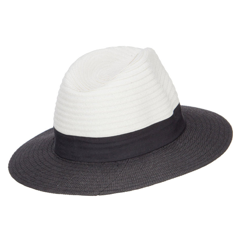 Color Block Panama Hat with Band