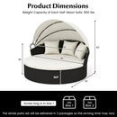 Clamshell Patio Round Daybed Wicker with Retractable Canopy and Pillows by DirectDeals
