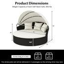 Clamshell Patio Round Daybed Wicker with Retractable Canopy and Pillows by LJGDeals