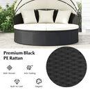 Clamshell Patio Round Daybed Wicker with Retractable Canopy and Pillows by LJGDeals