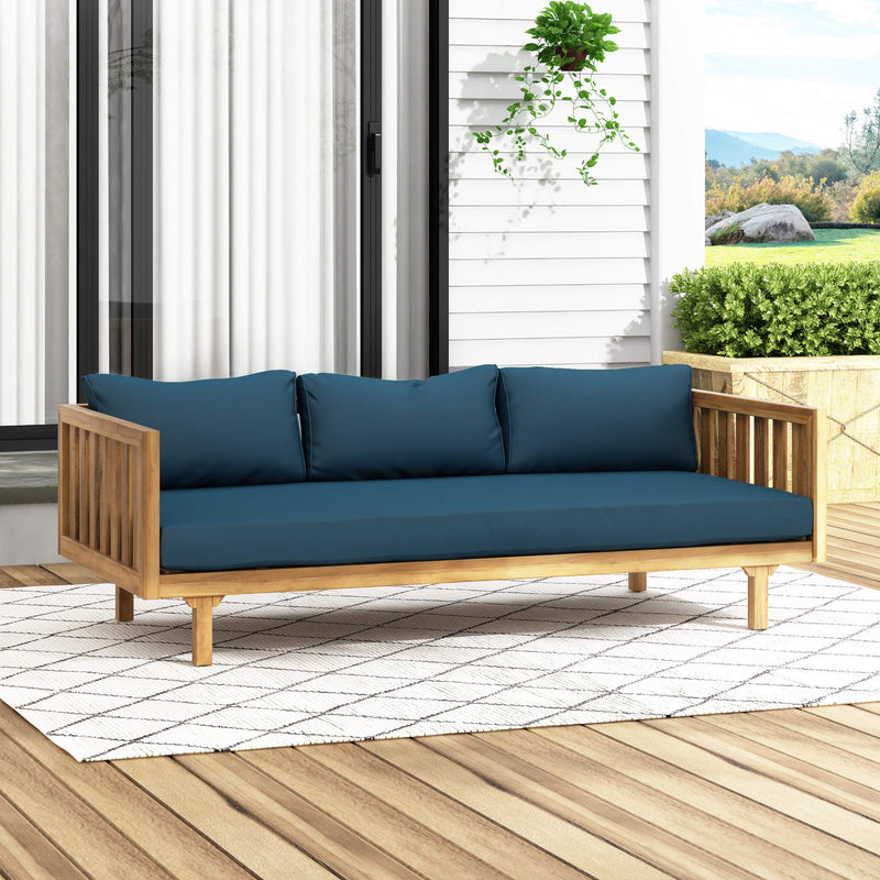 Claremont 3-Seater Acacia Wood Daybed Sofa With Water-Resistant Cushions (SAK65773)