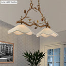 GobekUsa Classic 2-Head Resin Branch Suspension Light with Scalloped Shade - Brown