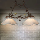 GobekUsa Classic 2-Head Resin Branch Suspension Light with Scalloped Shade - Brown