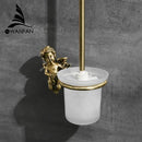 GobekUsa Classic Angel Brass Toilet Brush and Holder Set for Bathroom