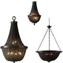 GobekUsa Black Aluminum Chain Tassel Pendant Lights - Dimmable Classic Chandelier