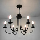 GobekUsa Black Curved Arm LED Chandelier: Classic Wrought Iron Candle Lighting Fixture