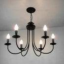 GobekUsa Black Curved Arm LED Chandelier: Classic Wrought Iron Candle Lighting Fixture