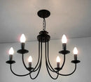GobekUsa Black Curved Arm LED Chandelier: Classic Wrought Iron Candle Lighting Fixture