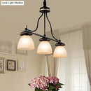 GobekUsa Black Glass Barrel Island Pendant Light - Classic 3-Light Dining Room Hanging Fixture