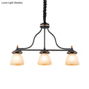 GobekUsa Black Glass Barrel Island Pendant Light - Classic 3-Light Dining Room Hanging Fixture