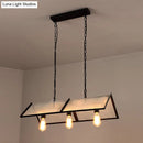 GobekUsa Classic Black Island Lamp - 3/5 Light Ceiling Hanging Fixture with Exposed Bulbs & Frosted Glass
