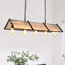 GobekUsa Classic Black Island Lamp - 3/5 Light Ceiling Hanging Fixture with Exposed Bulbs & Frosted Glass