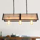 GobekUsa Classic Black Island Lamp - 3/5 Light Ceiling Hanging Fixture with Exposed Bulbs & Frosted Glass
