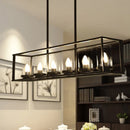 GobekUsa Classic Black Island Pendant Lights for Dining Room with Clear Glass Shade (5/6 Lights)
