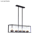 GobekUsa Classic Black Island Pendant Lights for Dining Room with Clear Glass Shade (5/6 Lights)