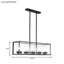 GobekUsa Classic Black Island Pendant Lights for Dining Room with Clear Glass Shade (5/6 Lights)