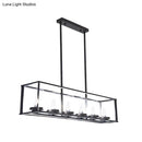 GobekUsa Classic Black Island Pendant Lights for Dining Room with Clear Glass Shade (5/6 Lights)