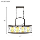 GobekUsa Classic Black Metal Rectangle Island Ceiling Light with 4 Hanging Lamps for Dining Room