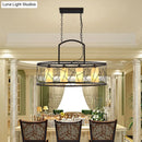 GobekUsa Classic Black Metal Rectangle Island Ceiling Light with 4 Hanging Lamps for Dining Room