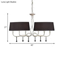 GobekUsa Classic Black/White Drum Fabric Island Ceiling Light with 6 Hanging Lights for Dining Room