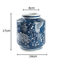 GobekUsa Blue Porcelain Vase: Flowers and Birds Pattern Table Decor Floral Vases Room Aesthetic