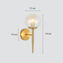 GobekUsa Brass Glass Wall Sconce Lighting, Classic Nordic Loft Interior Fixture