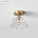 GobekUsa Classic Glass Ceiling Light Fixture w/ Brass Lamp Holder for Corridors