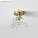 GobekUsa Classic Glass Ceiling Light Fixture w/ Brass Lamp Holder for Corridors