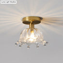 GobekUsa Classic Glass Ceiling Light Fixture w/ Brass Lamp Holder for Corridors