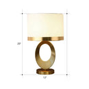 GobekUsa Classic Drum Shade Table Lamp - Elegant 1-Head Fabric Nightstand Lighting for Study Room