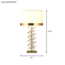 GobekUsa Brass Drum Table Lamp - Classic Style with Fabric Shade, 1 Head, Ideal for Nightstands