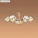 GobekUsa Classic Hanging Cone Ceiling Light with White Glass Shade - Multi Light Chandelier