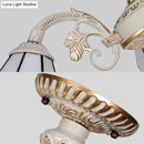 GobekUsa Classic Hanging Cone Ceiling Light with White Glass Shade - Multi Light Chandelier