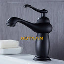 GobekUsa Black Brass Bathroom Basin Faucet with Ceramic Mixer Tap