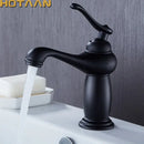 GobekUsa Black Brass Bathroom Basin Faucet with Ceramic Mixer Tap