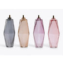 Glass Chandelier Pink Large Amber Accent With Stainless Steel Body Polished Finish