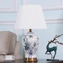 GobekUsa Blue and White Porcelain Table Lamp for Home Decor – Classic Retro Style