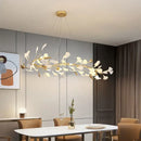 Classic white & gold leaf pendant lamp dining room lighting by Decorbites