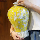 GobekUsa Blue & White Porcelain Vase for Classical Flower Arrangement & Room Aesthetic