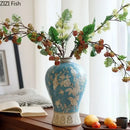 GobekUsa Blue & White Porcelain Vase for Classical Flower Arrangement & Room Aesthetic