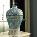 GobekUsa Blue & White Porcelain Vase for Classical Flower Arrangement & Room Aesthetic